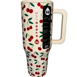HydroJug Cream Tumbler with Cherry Design 32oz.